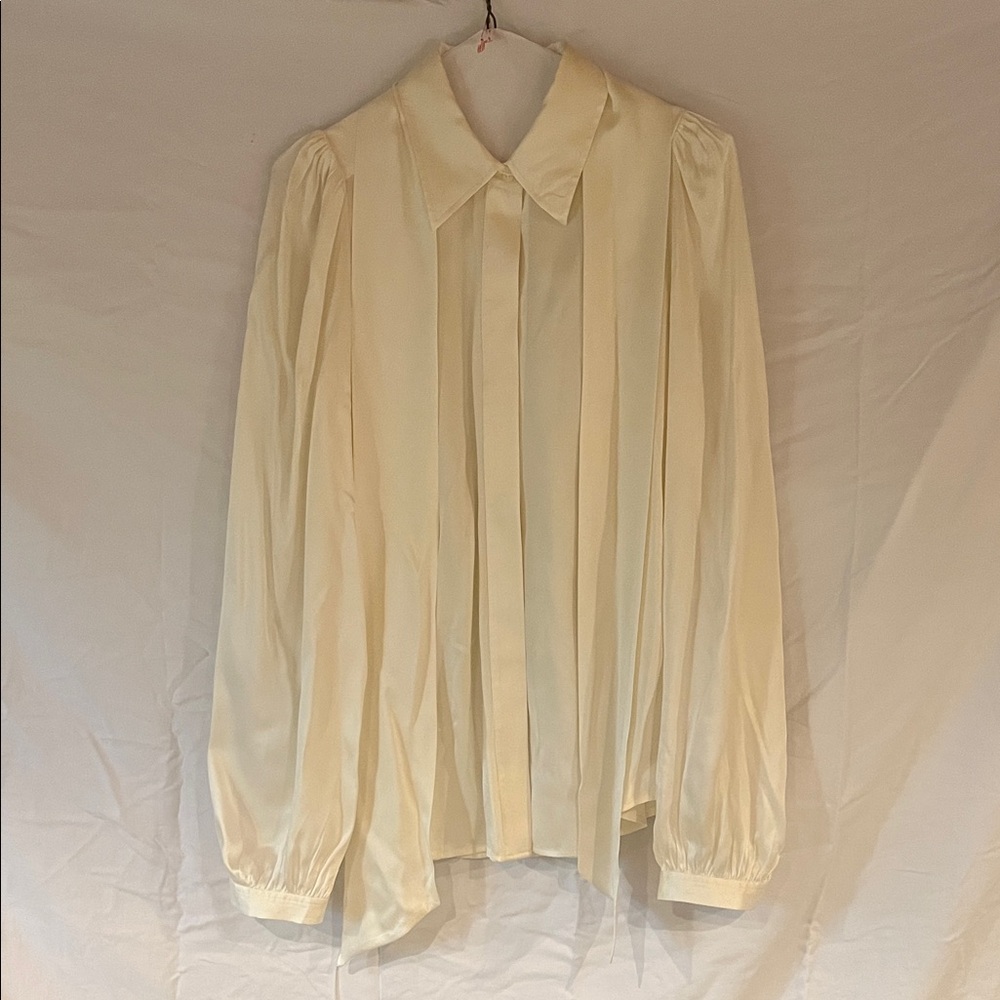 Equipment Cream Satin Blouse
